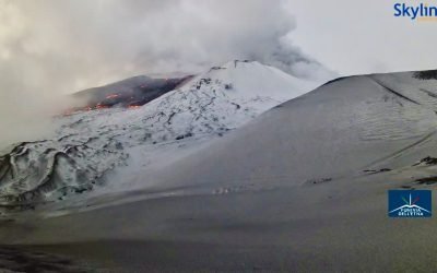 La prima fontana di lava dell’Etna del 2023