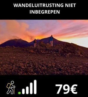 Zonsondergang op de Etna op 3000 mt